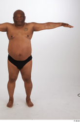 Whole Body Man T poses Black Overweight Street photo references